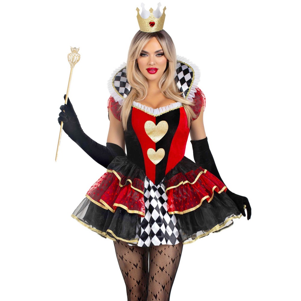 Leg Avenue - Queen of Hearts Kostuum - Multicolours